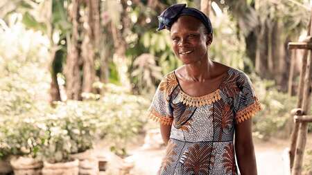 Gardener in Liberia.