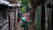 Children in camp Leda for Rohingya refugees in Bangladesh (August 2018).