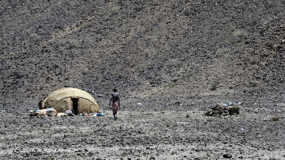 Eine Hütte inmitten von Steinen, Äthiopien 20. 