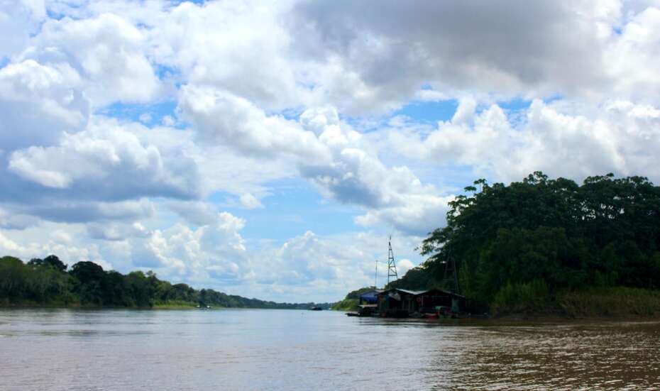 Huts of the indigenous communities of the Amazon in Bolivia