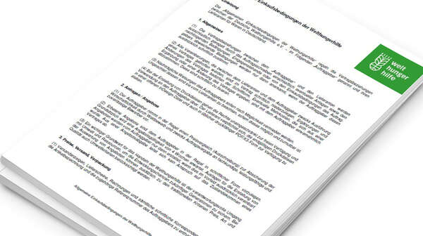 Deckblatt: Allgemeine Einkaufsbedingungen der Welthungerhilfe 