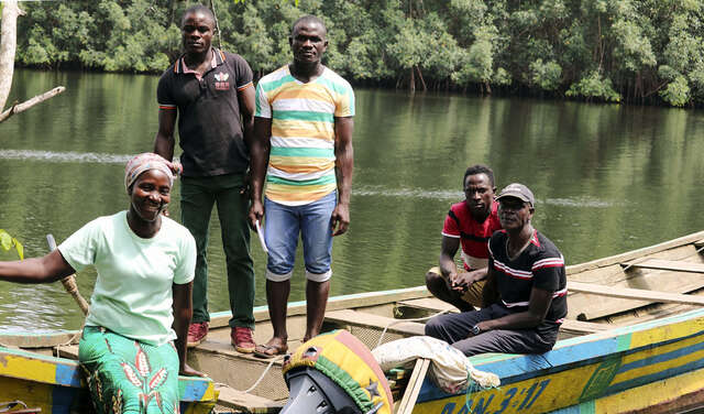 The Gbawleh family with their new boat