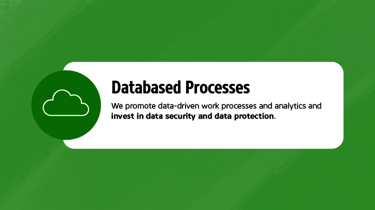 We promote data-driven work processes and analytics and invest in data security and data protection.