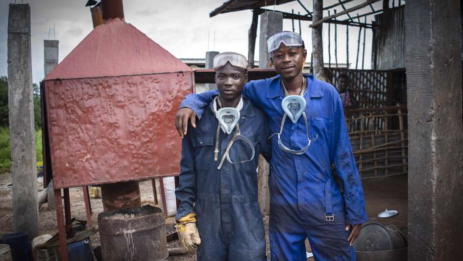 SkillUp!: Raheem Kagbeni and Samuka Jaward, winners of an idea contest and recipients of a scholarship to produce briquettes in Bo.