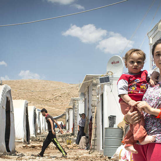 Familie im Flüchtlingscamp