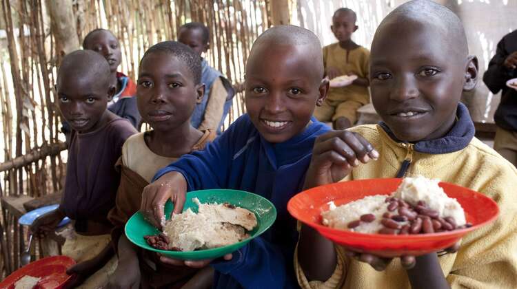These students are excited about the nutritious lunch.